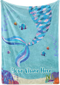 Personalized Mermaid Blanket for Girls - Cozy Custom Sherpa Throw