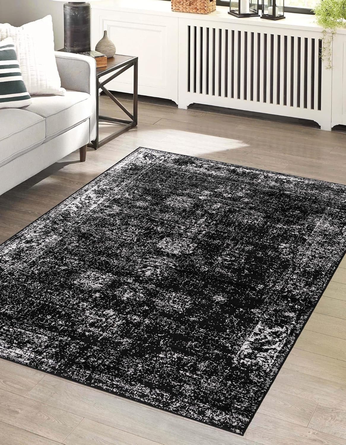 Unique Loom Sofia Collection Area Rug & Pad Bundle for Comfort