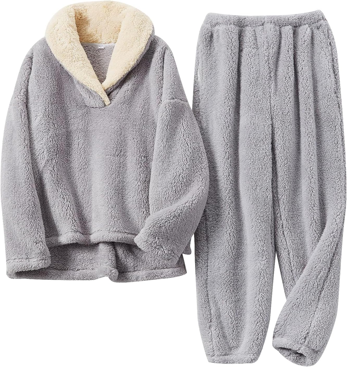 Fluffy Pajamas for Women Set Soft Comfy Fleece Pjs for Winter