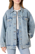 Oversized-Fit Trucker Jacket for Women in Rigid Denim Style