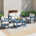 SERWALL 4 Pieces HDPE Outdoor Sofa Set for All Weather