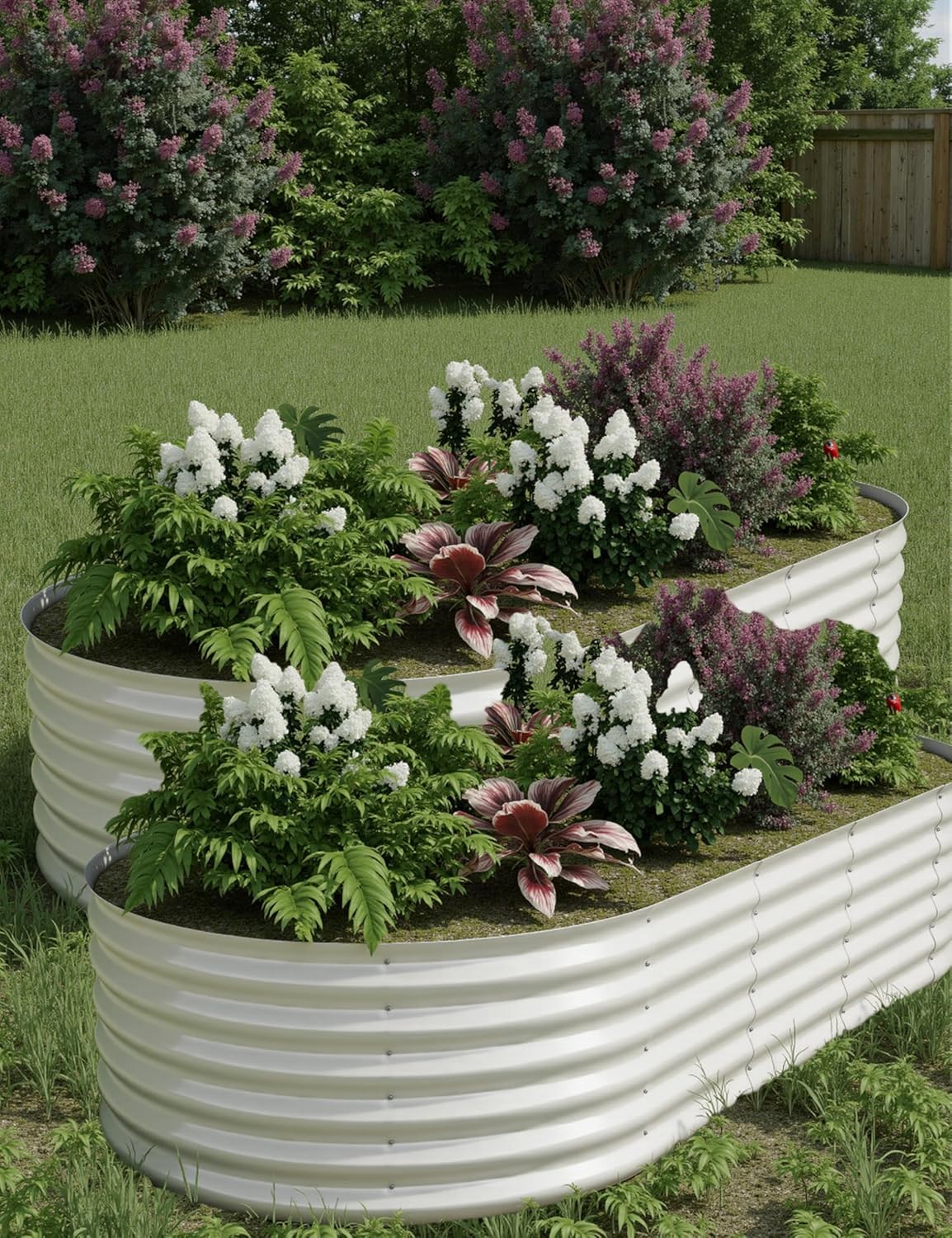 2 Pcs Raised Garden Beds Outdoor for Vegetables and Flowers
