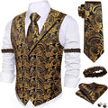 Mens Silk Paisley Vest and Tie Set - Formal & Casual