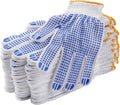 12Pairs Grip Safety Work Gloves Anti-slip Dots - Breathable Cotton
