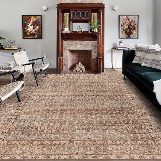 Vivorug 5x7 Area Rugs - Ultra-Thin Washable Vintage Carpet