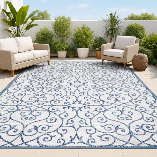 Vintage Filigree Indoor Outdoor Area Rug 3X5 for Any Space