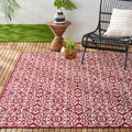 Pink/Ivory 5ft2in x 7ft2in Patio Country Danica Rug - Transitional