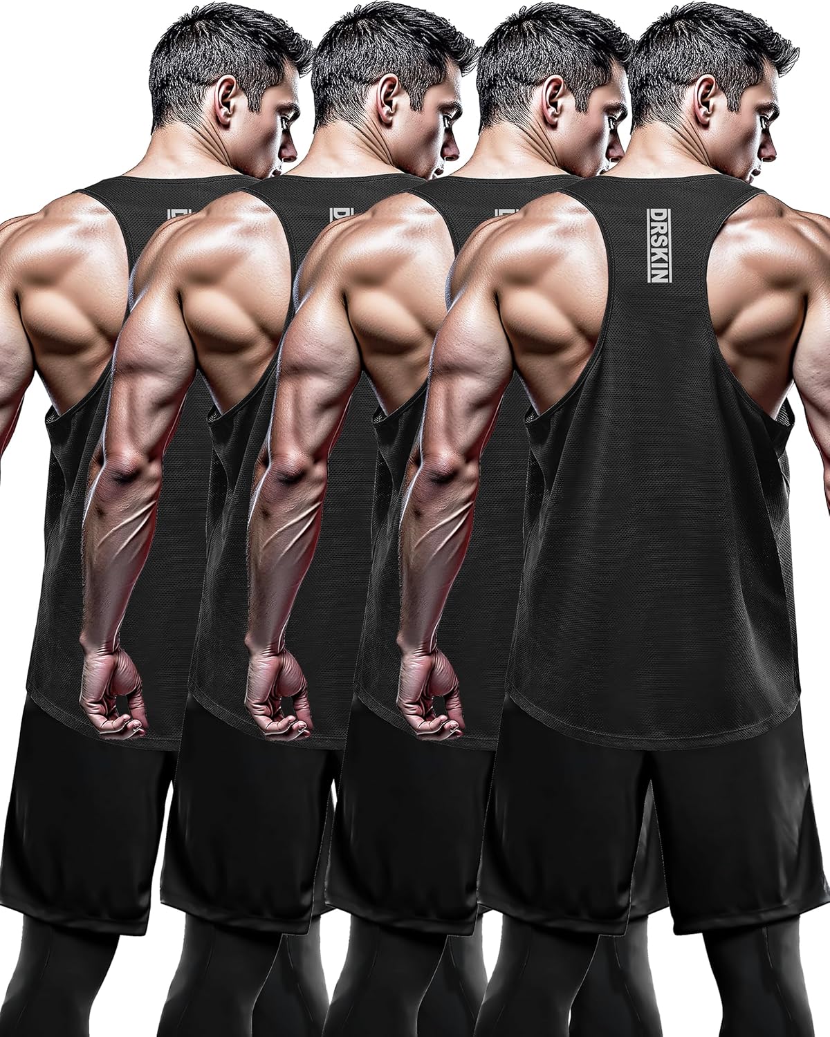 DRSKIN Men's Sleeveless Tank Tops for Gym Training and Workouts