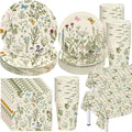Wildflower Party Tableware Set 202 pcs - Floral Plates, Cups & Napkins