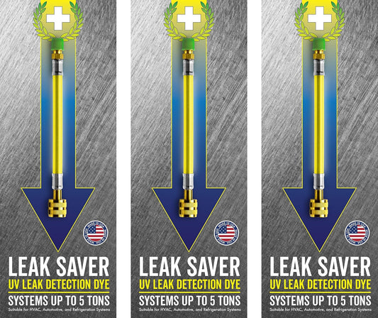 Leak Saver UV Dye for Refrigerant Leak Detection - 3 Pack
