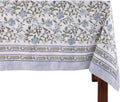 Mahoka Blue 100% Cotton Square Tablecloth 60 x 60 in - Handblock