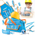Hi-Spec 18pc Blue Kids Tool Kit Set & Child Size Tool Bag - Real Metal
