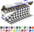Black Gingham Plastic Tablecloth Roll 54in x 100 ft - Cut to Size