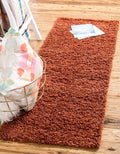 Uber Cozy Solid Shag Runner Rug 20 ft Terracotta - Soft Hallway Runner