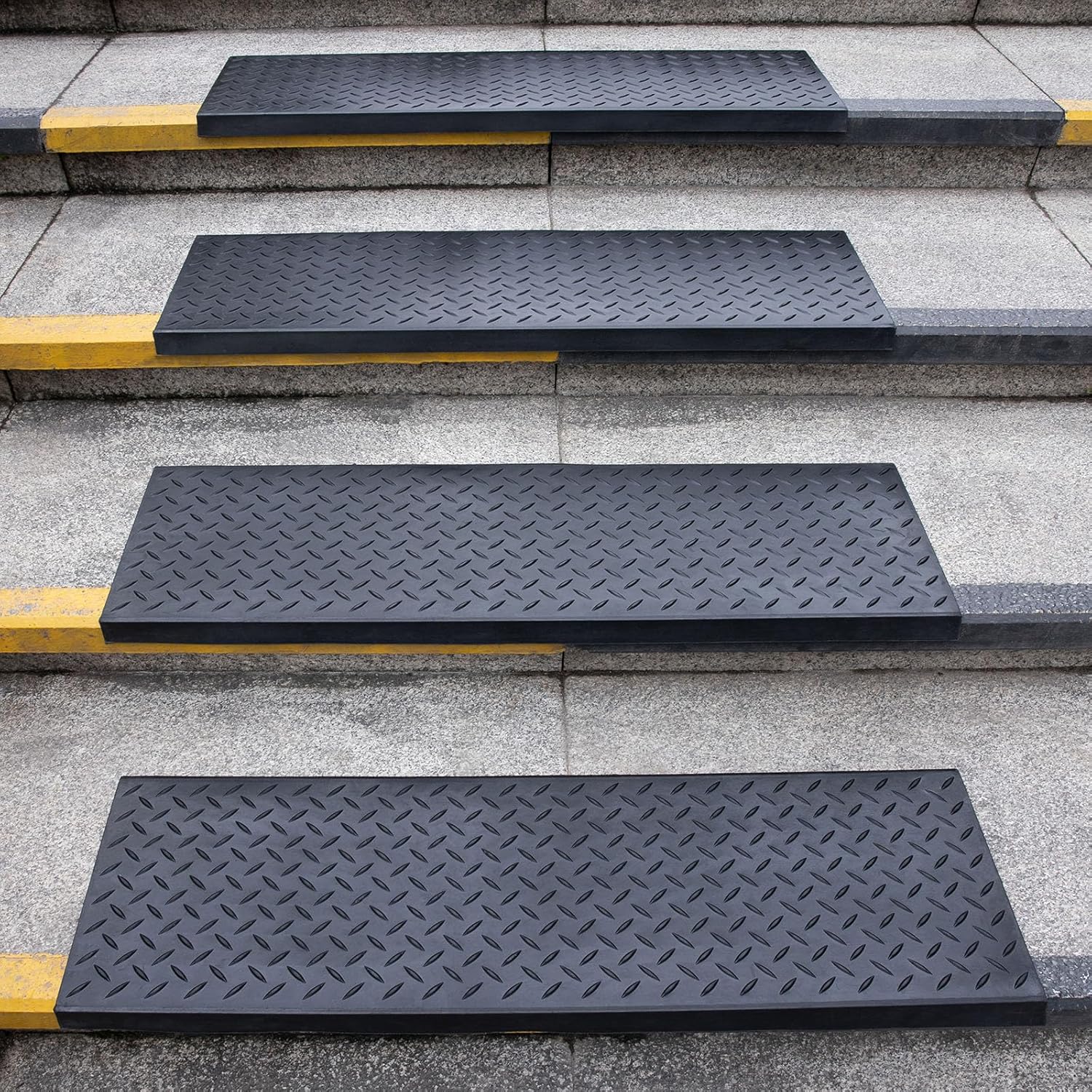 Spurtar 35x9.85 Rubber Stair Treads Non-Slip for Safety