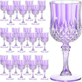 24PCS 7oz Purple Wine Plastic Glasses Flutes - Reusable Vintage Style