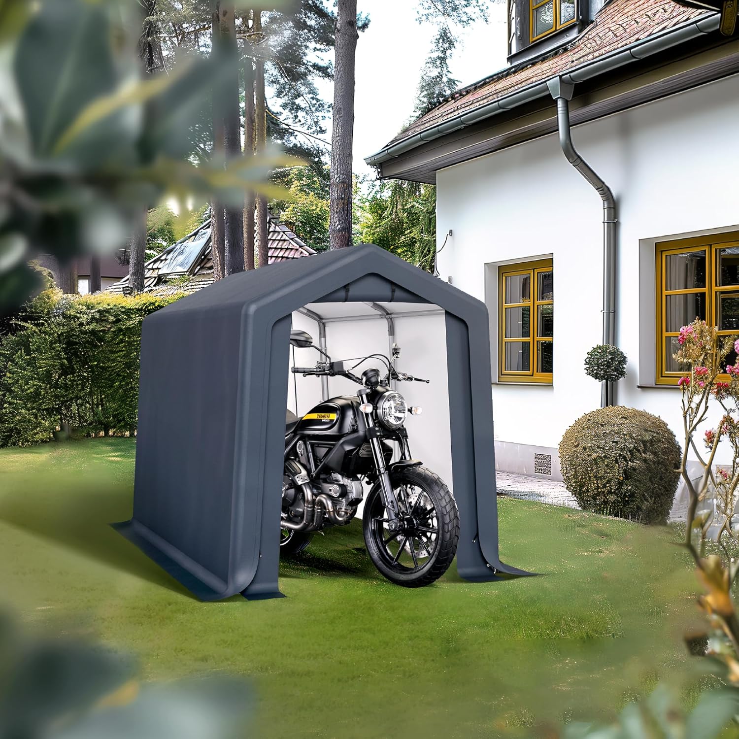 PHI VILLA 6ftx10ftx7ft Outdoor Portable Storage Shelter Garage