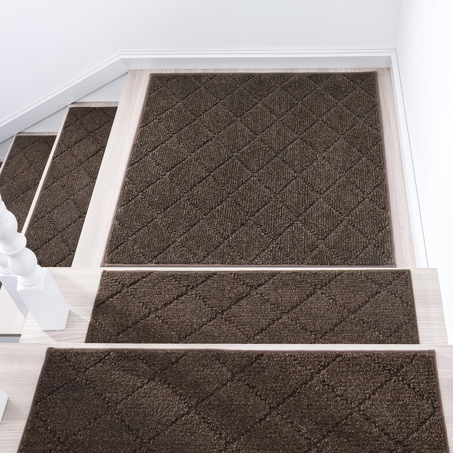 Non-Slip Corner Indoor Stair Runners for Wooden Steps - 30x30 in