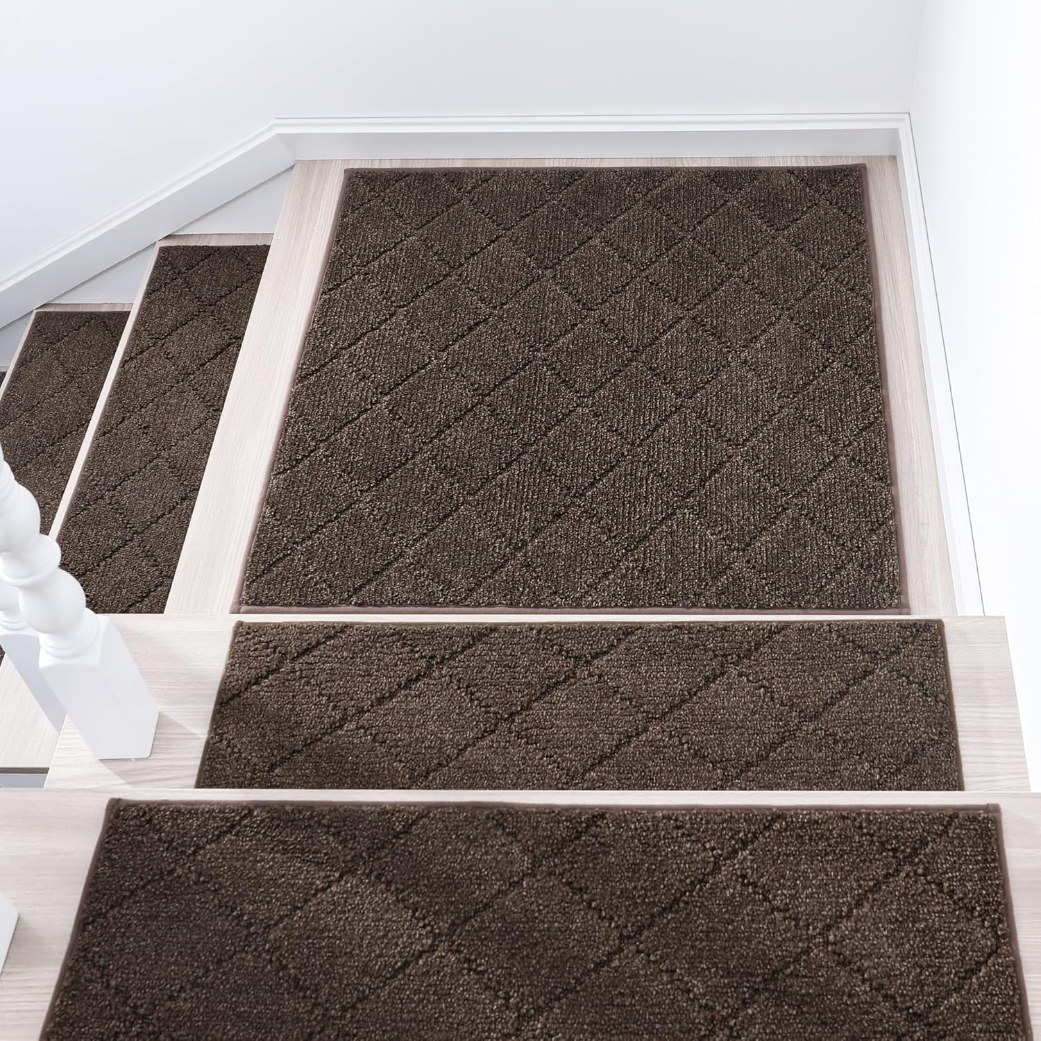 Non-Slip Corner Indoor Stair Runners for Wooden Steps - 30x30 in
