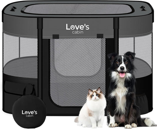 Love's cabin Large Dog Playpen - Portable Indoor/Outdoor Kennel