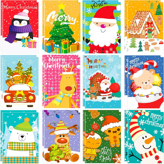 Christmas Mini Notebooks 24 Pcs - Festive Goodie Bag Fillers!