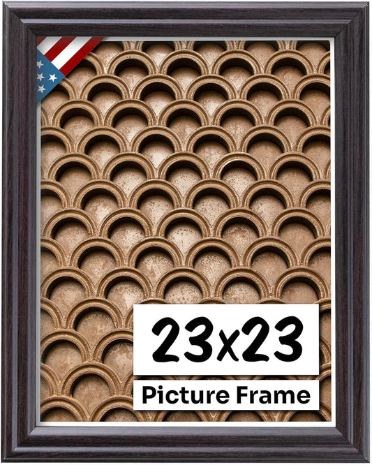 Coffee Brown 23x23 Picture Frame with UV-Blocking Plexiglass