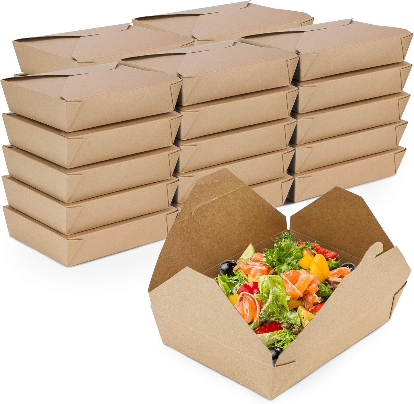 Fit Meal Prep 200 Pack 54 oz Disposable Take Out Containers
