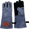 Breeo Fire Pit Gloves - Durable Leather Heat Protection for Grill