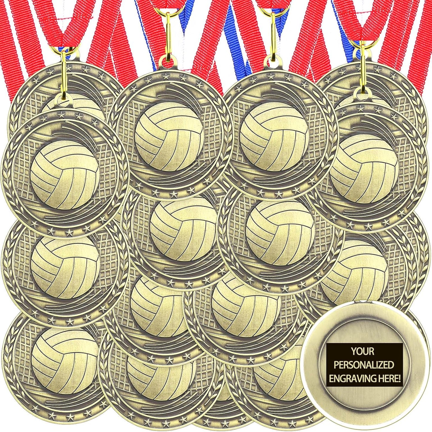 36 Pcs 2ft' Gold Medals for Sports Awards and Participation Gifts