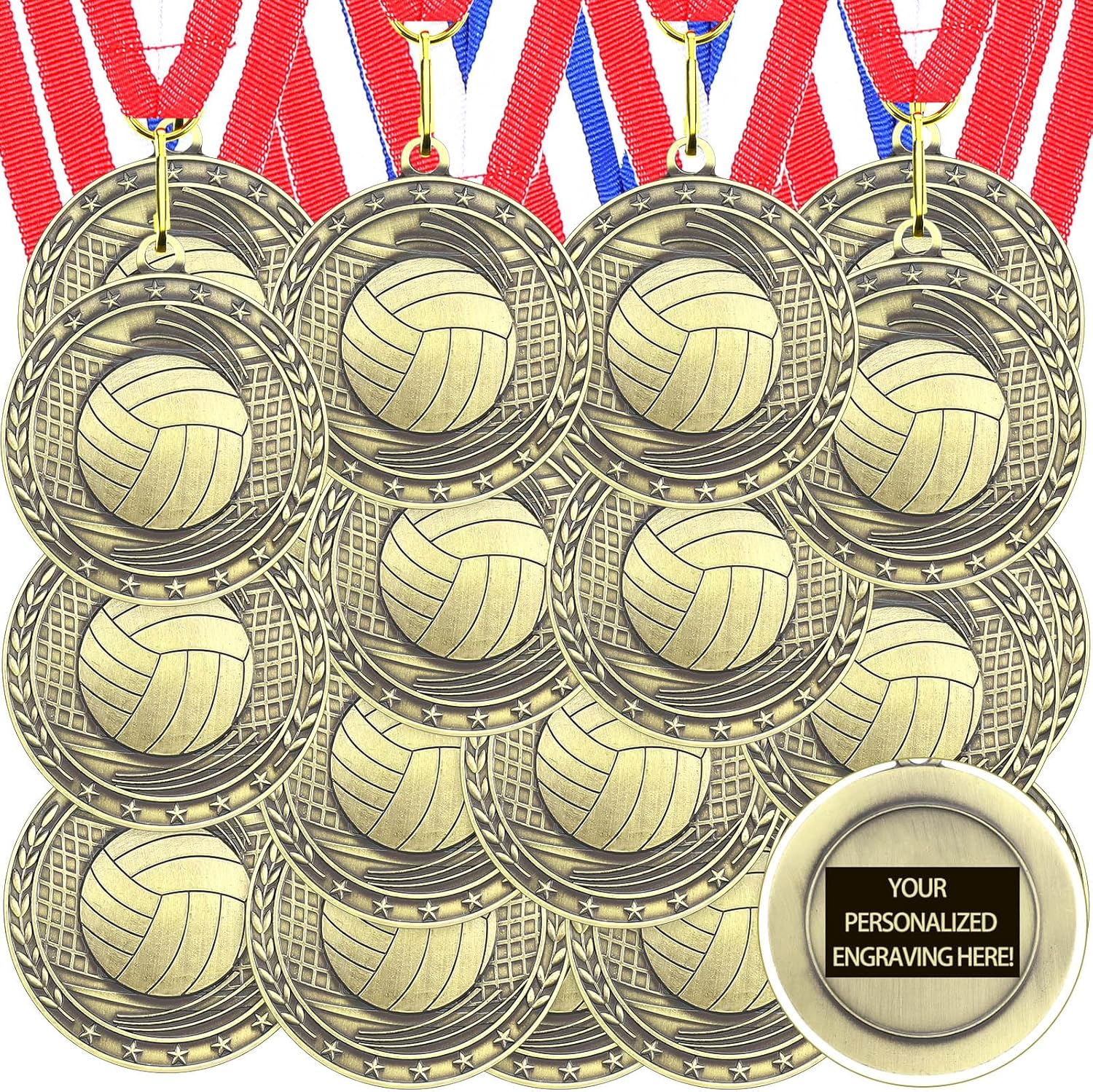 36 Pcs 2ft' Gold Medals for Sports Awards and Participation Gifts
