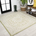 Medallion Weave Indoor Outdoor Square Area Rug 5x5 - Easy Clean