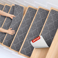 Non-Slip Carpet Stair Treads 8in x 30in (15 Pack) - Safe Indoor Runner
