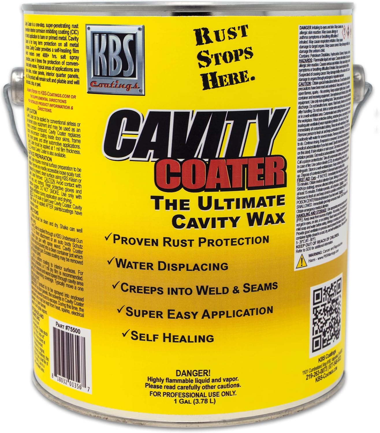 KBS Coatings 75500 Cavity Coater - 1 Gallon for Vehicle Care