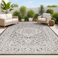 JONATHAN Y Medallion Weave Indoor Outdoor Area Rug 8x10 - Durable