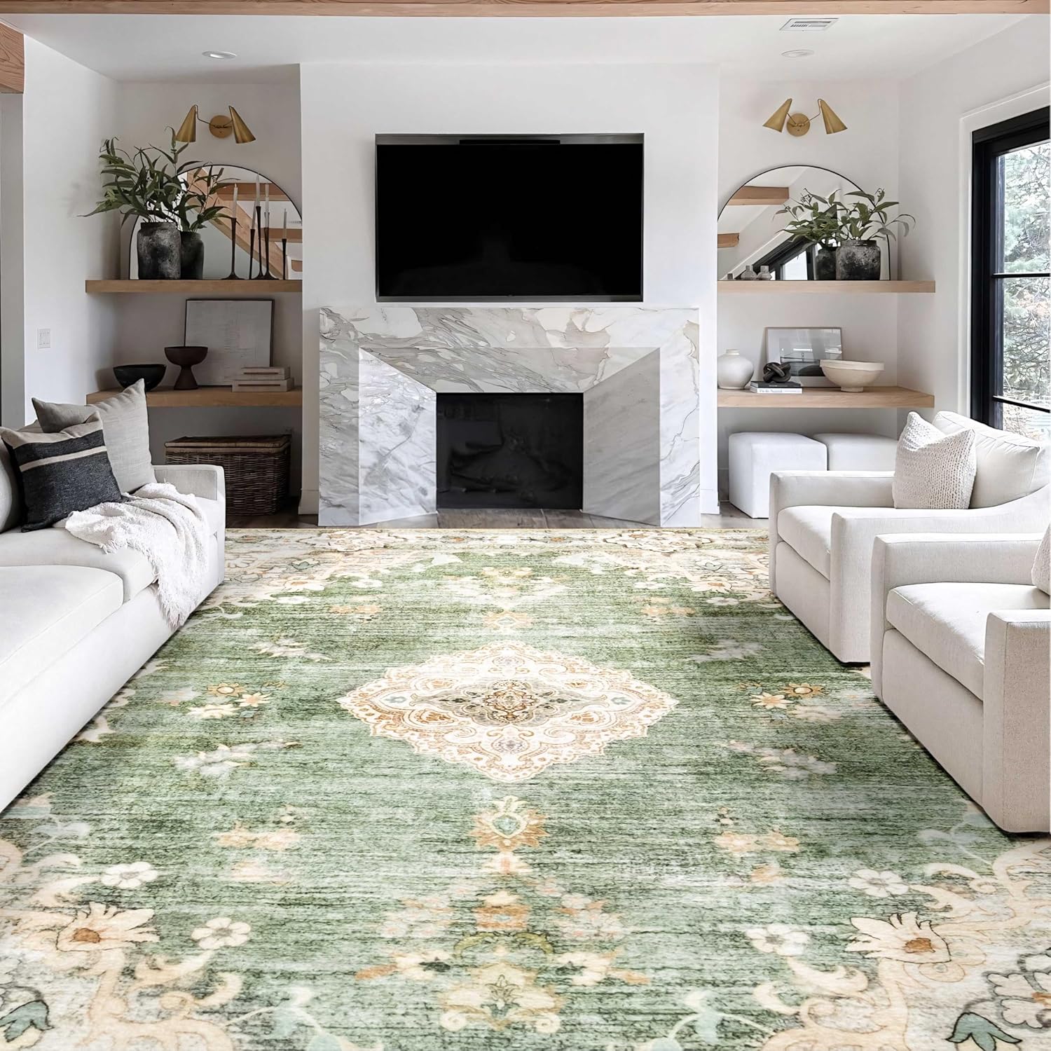 MUJOO 9x12 Area Rug for Living Room and Bedroom Comfort