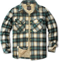 Men's Sherpa Lined Cotton Flannel Shirt Jacket Plaid (Style Z7HS)