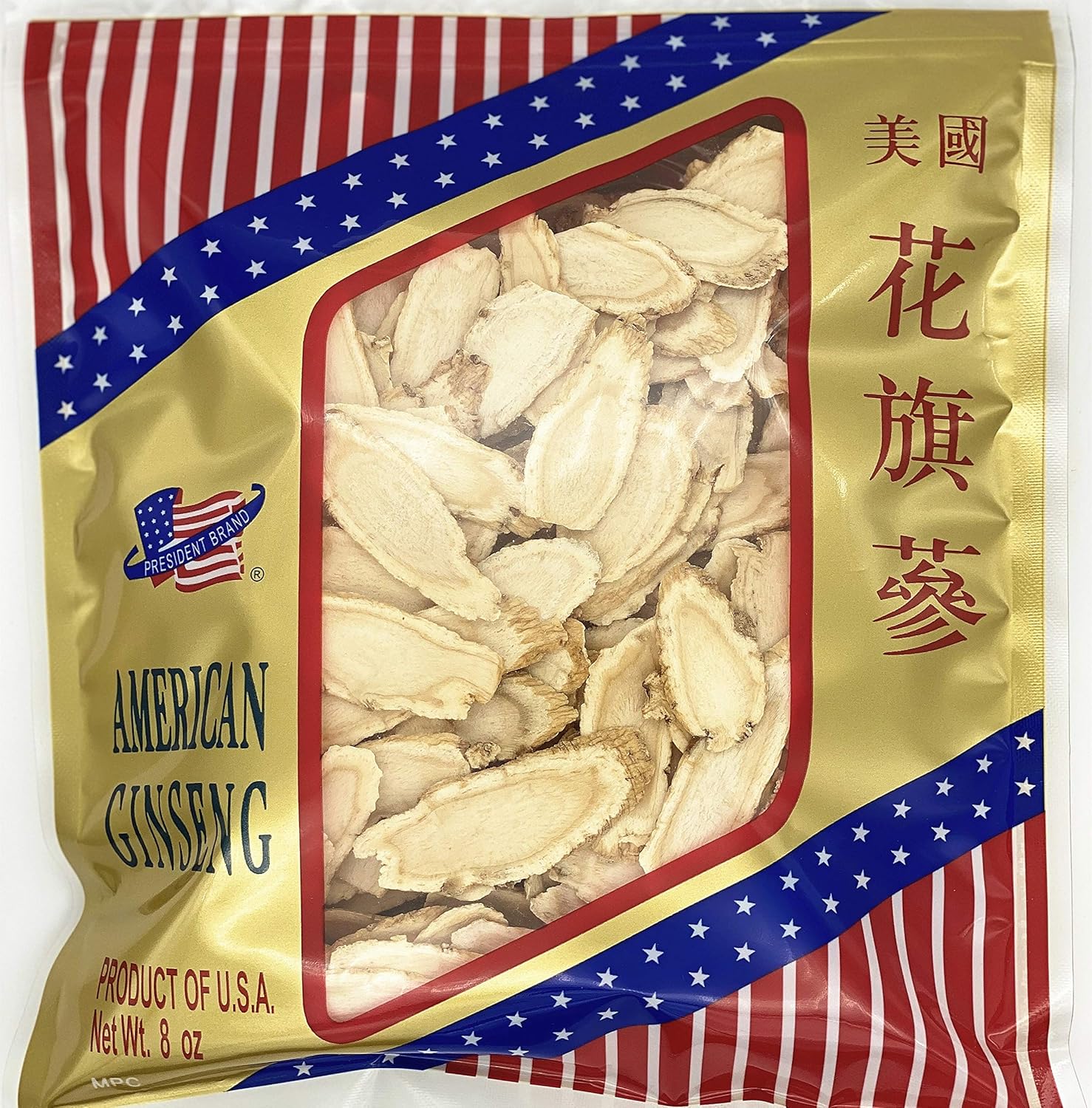American Ginseng Root Jumbo Slice 8oz Bag for Wellness Boost