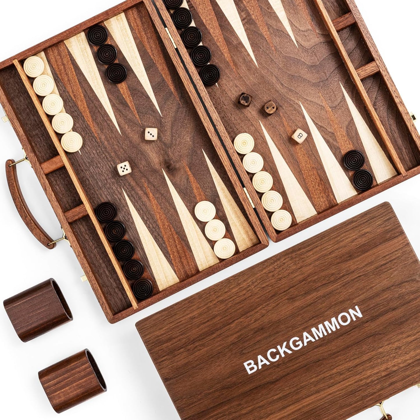 Ropoda Sapele Wood Backgammon Board Game Set for All Ages