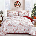 WONGS BEDDING Christmas Quilt Set King Size for Cozy Holidays
