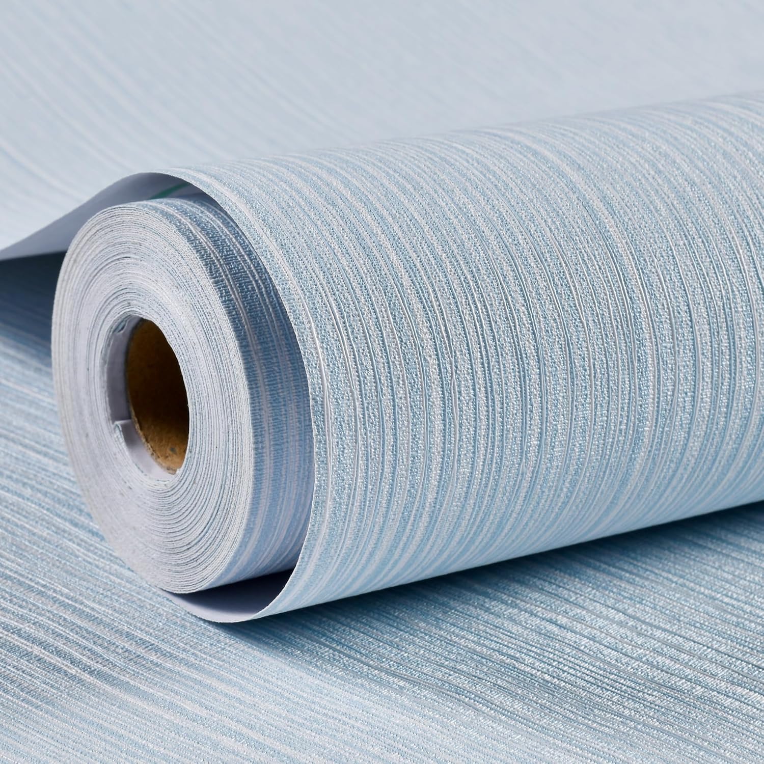 Haimin Grasscloth Wallpaper Textured Light Blue Peel and Stick
