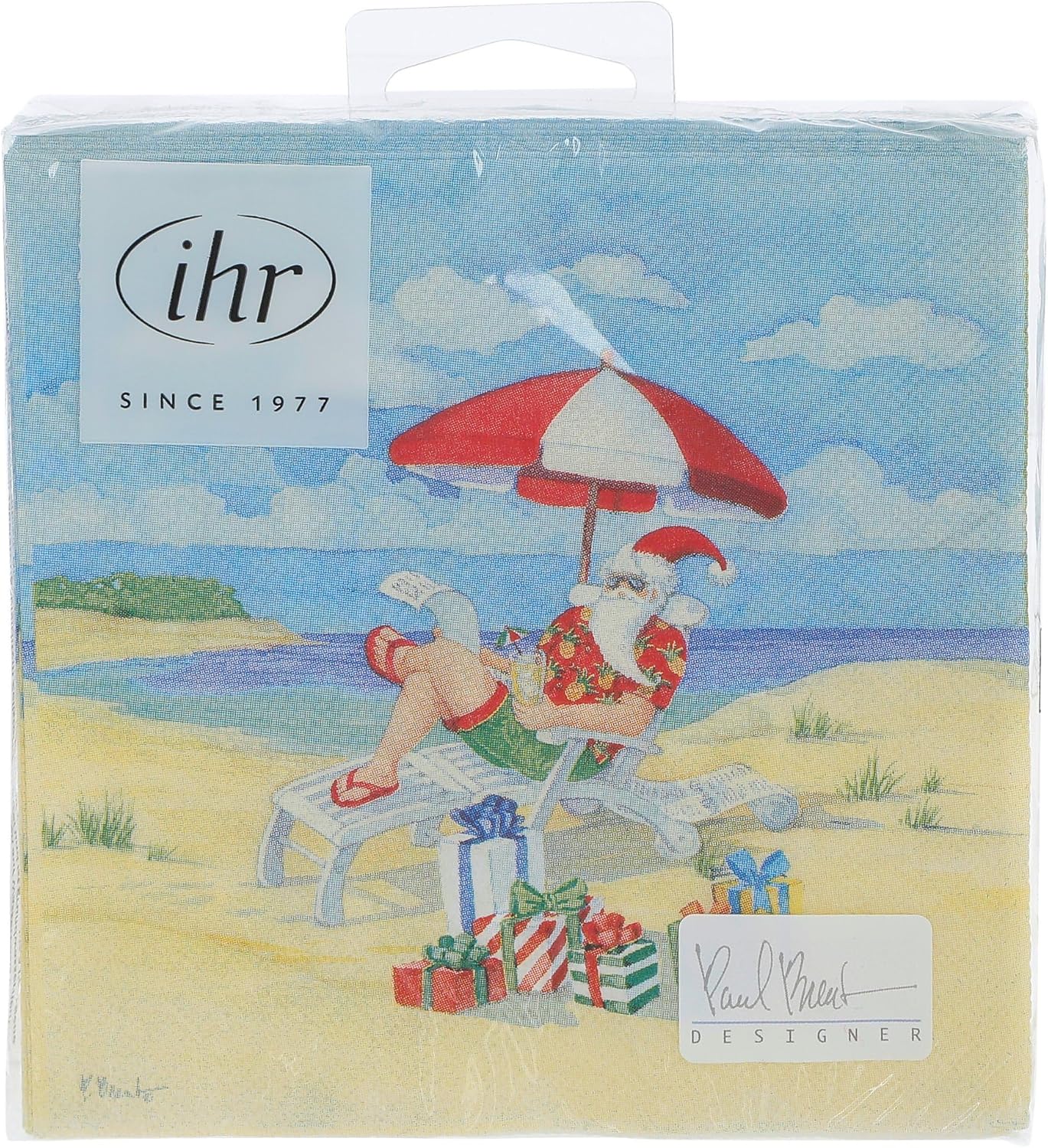 Santa's Umbrella Party Napkins, 3-Ply, 20-Count
