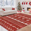 Christmas 6x9 Area Rug Washable Moroccan Geometric Holiday Rug
