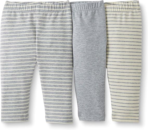 Moon and Back Baby Girls' Organic Cotton Legging Pack of 3