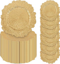 100 Pcs Gold Charger Plates 13ft Reef Dinner Plates - Bulk Party Set