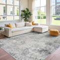 Washable 10x12 Area Rug - Low Pile Abstract Rug for Living Room