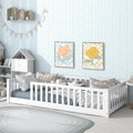 Twin Size Montessori Floor Bed with Wood Slats - Low Profile Kids Bed