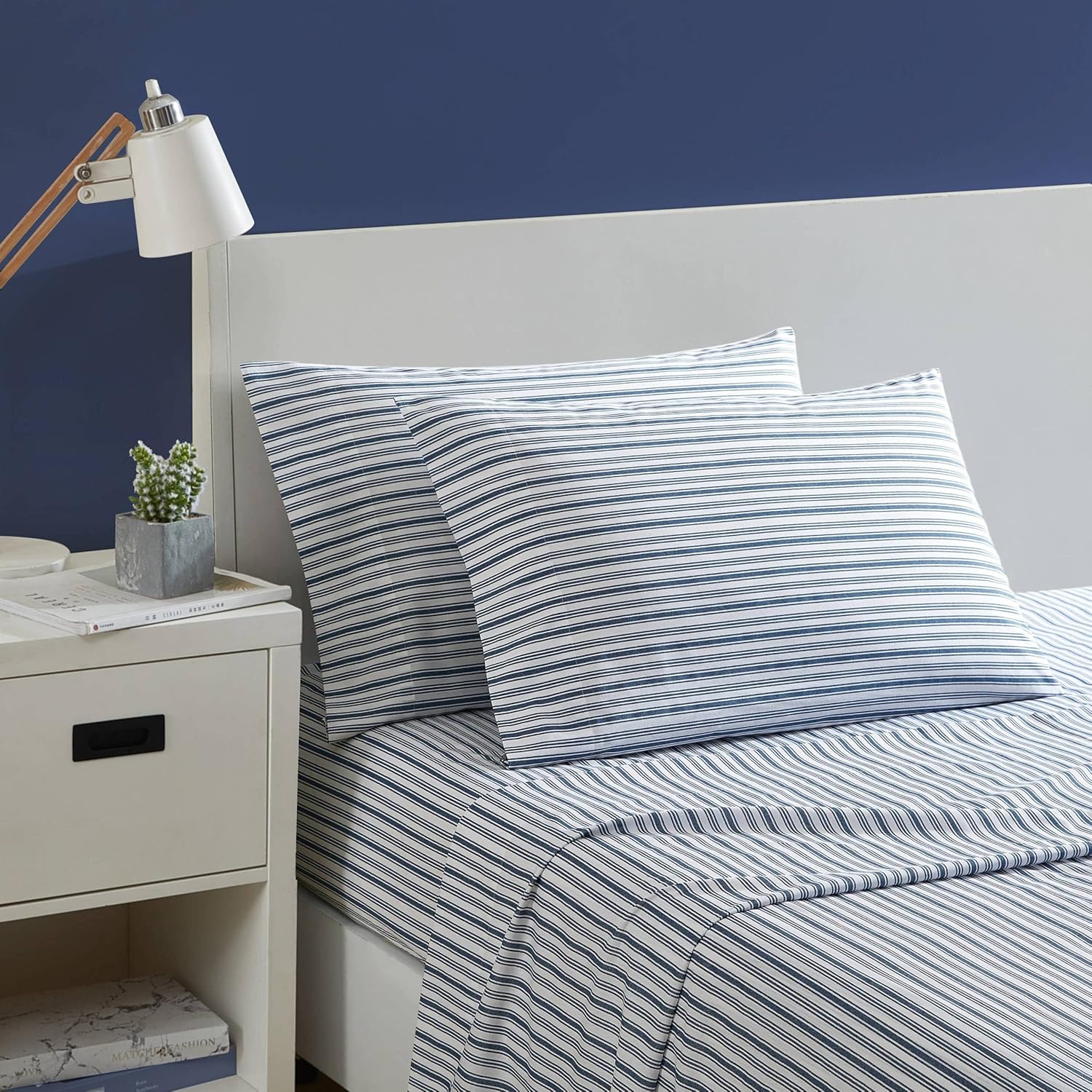 Nautica Queen Sheets Set - Crisp Cotton Percale Bedding