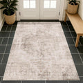 Washable Beige Brown Rug 3x4 for Entryway & Kitchen - Low Pile