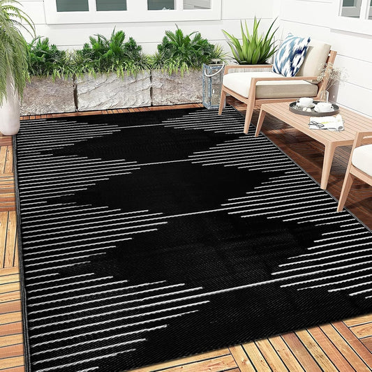 Falflor Outdoor Rug 8x10 ft Waterproof Reversible Plastic Mat