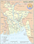 Large Detailed Bangladesh Map Poster - Roads, Railroads, Cities